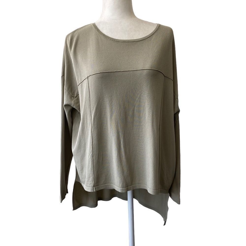 Dixie Made in Italy Sweater Oversized High Low Drop Shoulder Top